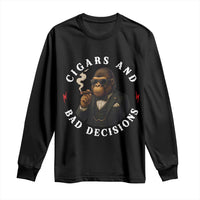 Cigars And Bad Decisions Long Sleeve Shirt Funny Gorilla Gift - Wonder Print Shop