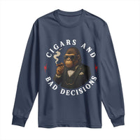 Cigars And Bad Decisions Long Sleeve Shirt Funny Gorilla Gift - Wonder Print Shop