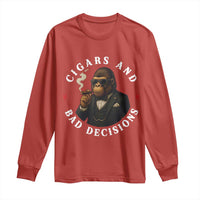 Cigars And Bad Decisions Long Sleeve Shirt Funny Gorilla Gift - Wonder Print Shop
