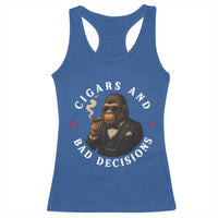 Cigars And Bad Decisions Racerback Tank Top Funny Gorilla Gift - Wonder Print Shop