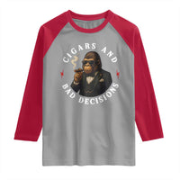 Cigars And Bad Decisions Raglan Shirt Funny Gorilla Gift - Wonder Print Shop