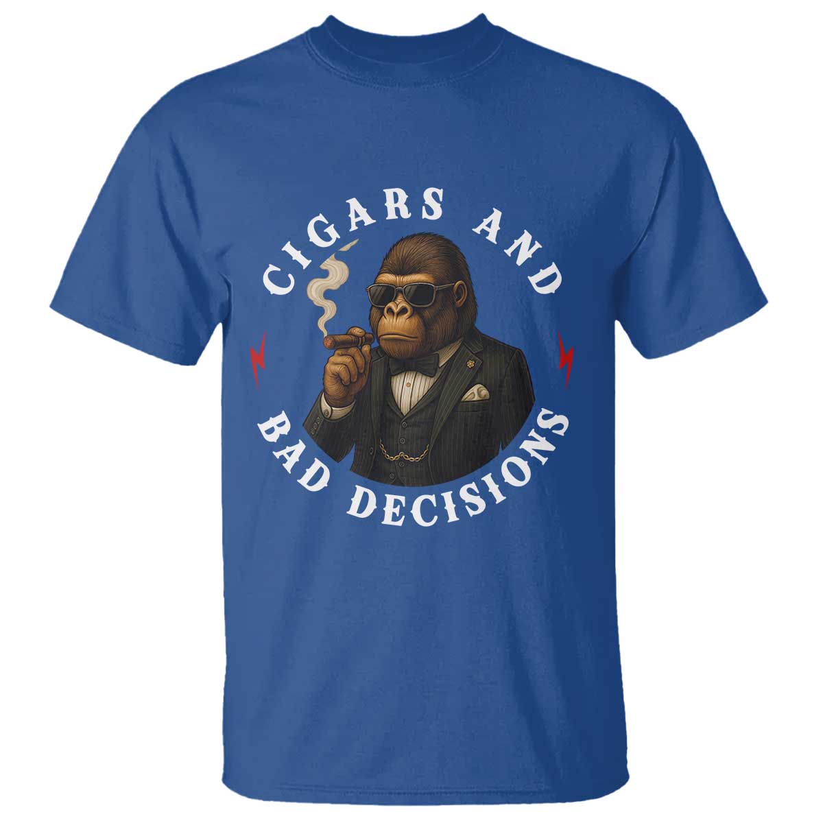 Cigars And Bad Decisions T Shirt Funny Gorilla Gift - Wonder Print Shop