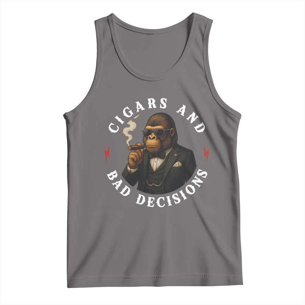 Cigars And Bad Decisions Tank Top Funny Gorilla Gift - Wonder Print Shop