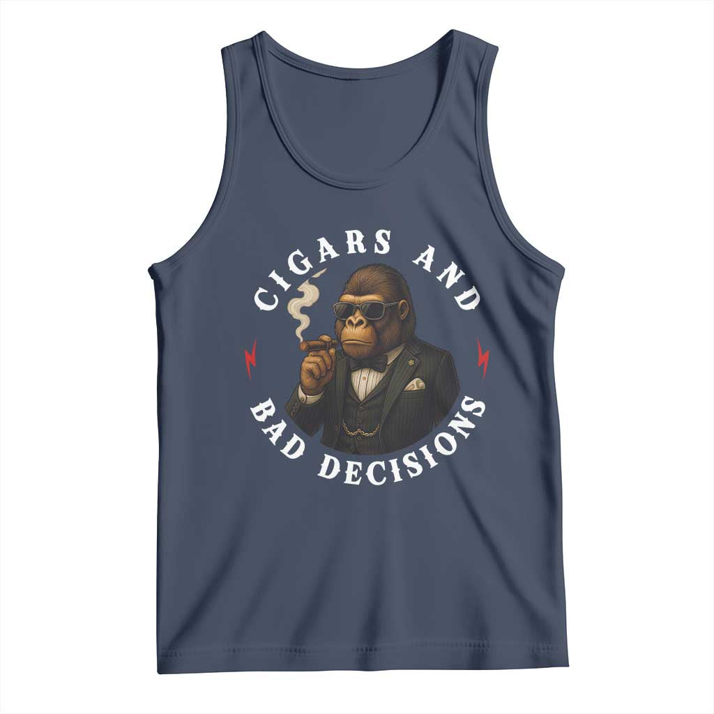 Cigars And Bad Decisions Tank Top Funny Gorilla Gift - Wonder Print Shop