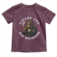 Cigars And Bad Decisions Toddler T Shirt Funny Gorilla Gift - Wonder Print Shop