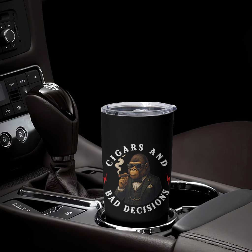 Cigars And Bad Decisions Tumbler Cup Funny Gorilla Gift