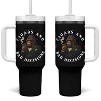 Cigars And Bad Decisions Tumbler With Handle Funny Gorilla Gift