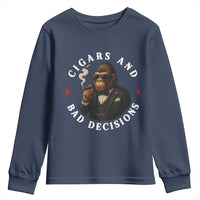 Cigars And Bad Decisions Youth Sweatshirt Funny Gorilla Gift - Wonder Print Shop