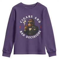 Cigars And Bad Decisions Youth Sweatshirt Funny Gorilla Gift - Wonder Print Shop