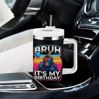 Bruh It Is My Birthday Tumbler With Handle Funny Gorilla Lover Gift
