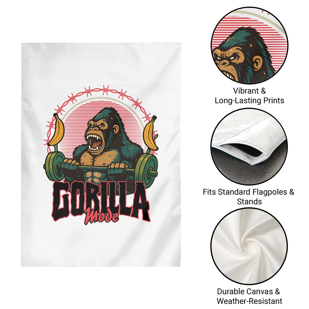 Fitness Lover Gift Garden Flag Gorilla Mode - Wonder Print Shop