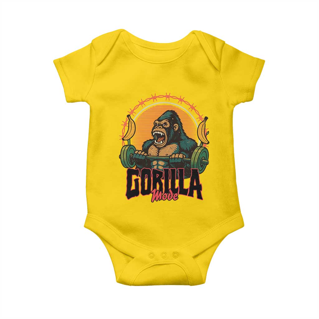 Fitness Lover Gift Baby Onesie Gorilla Mode - Wonder Print Shop