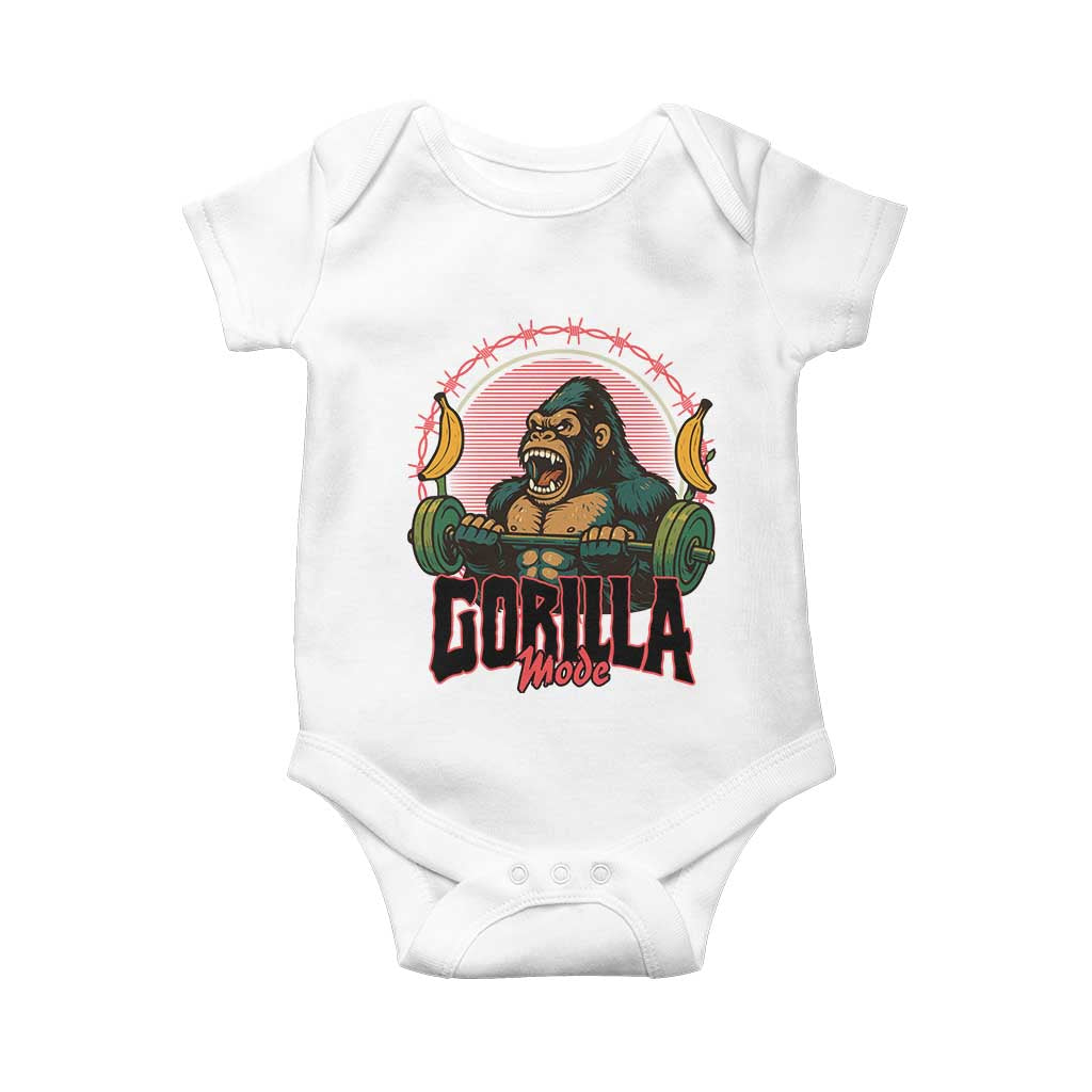 Fitness Lover Gift Baby Onesie Gorilla Mode - Wonder Print Shop