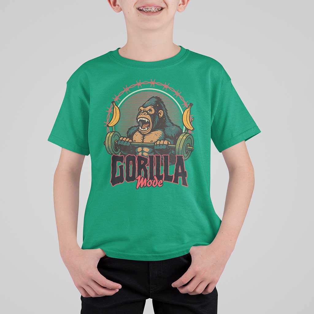 Fitness Lover Gift T Shirt For Kid Gorilla Mode - Wonder Print Shop