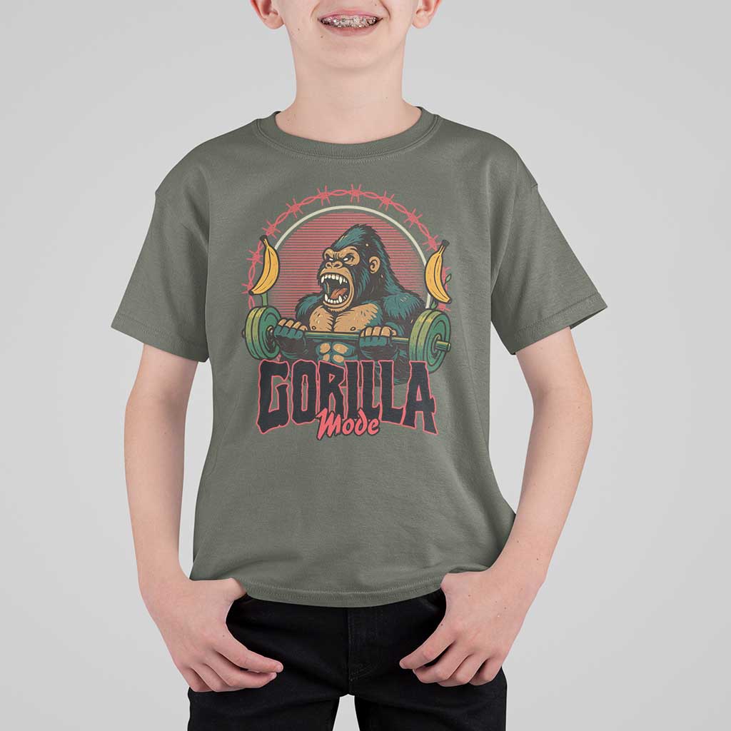 Fitness Lover Gift T Shirt For Kid Gorilla Mode - Wonder Print Shop
