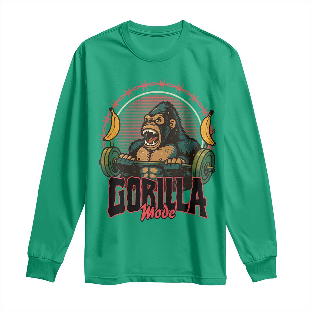 Fitness Lover Gift Long Sleeve Shirt Gorilla Mode - Wonder Print Shop