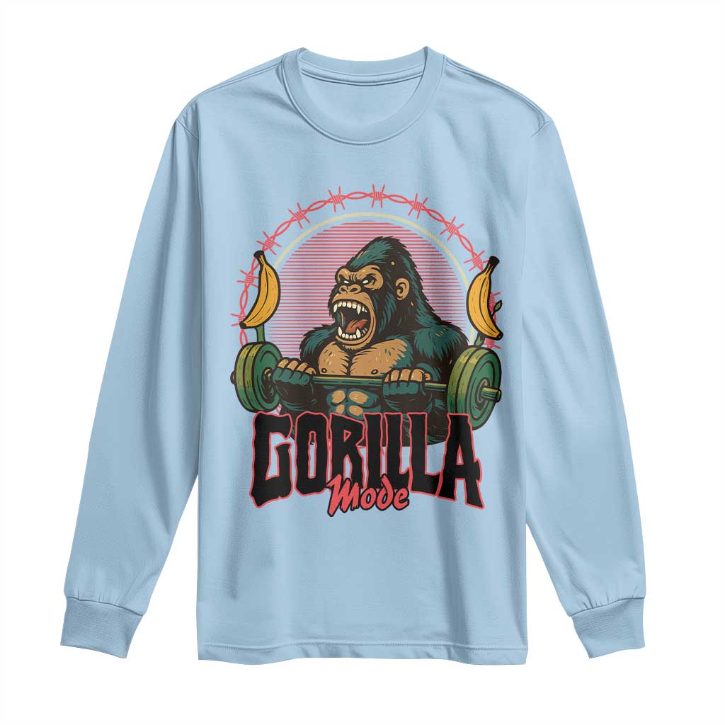 Fitness Lover Gift Long Sleeve Shirt Gorilla Mode - Wonder Print Shop