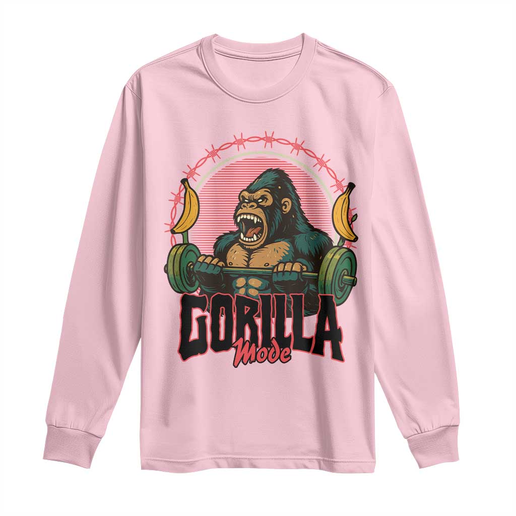 Fitness Lover Gift Long Sleeve Shirt Gorilla Mode - Wonder Print Shop