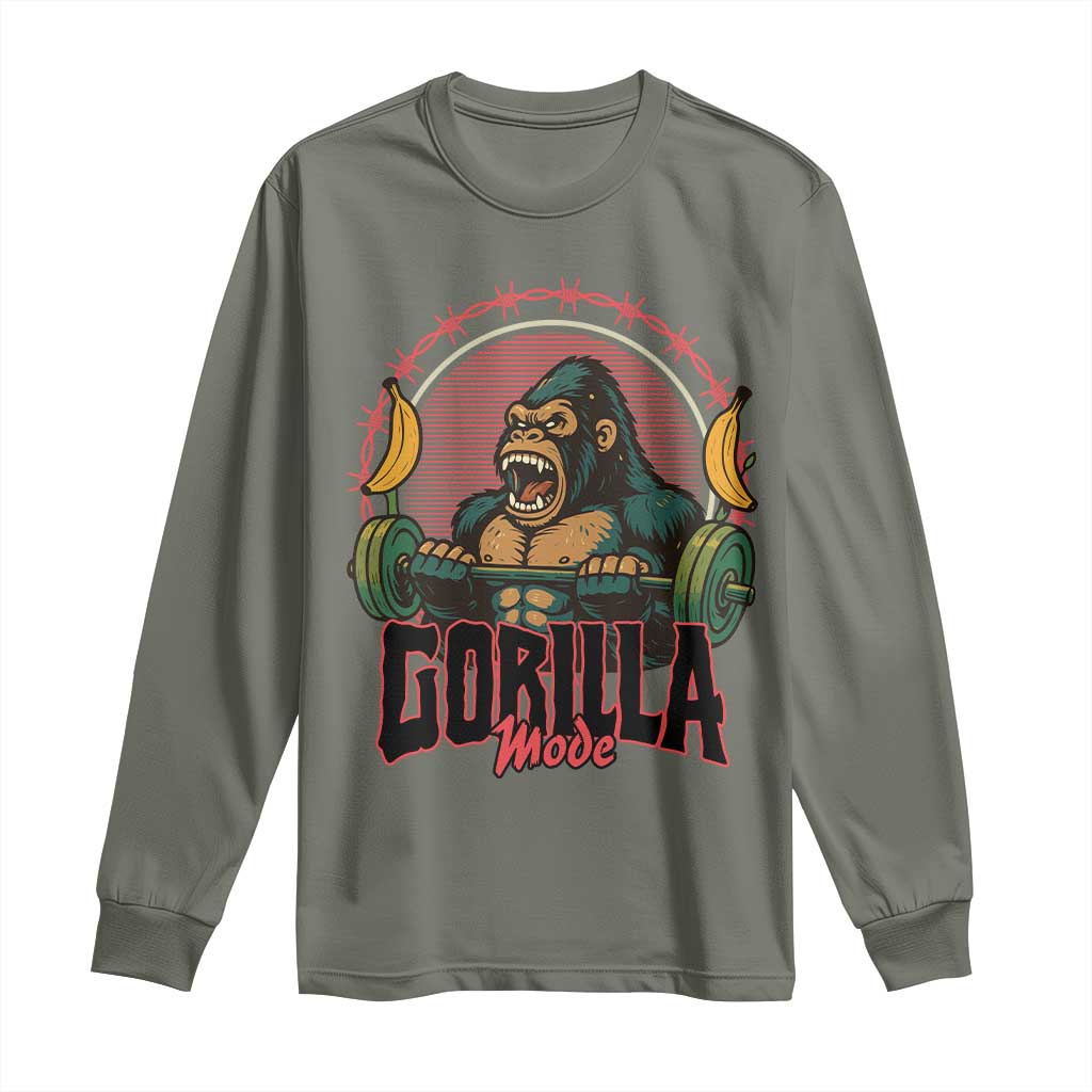 Fitness Lover Gift Long Sleeve Shirt Gorilla Mode - Wonder Print Shop