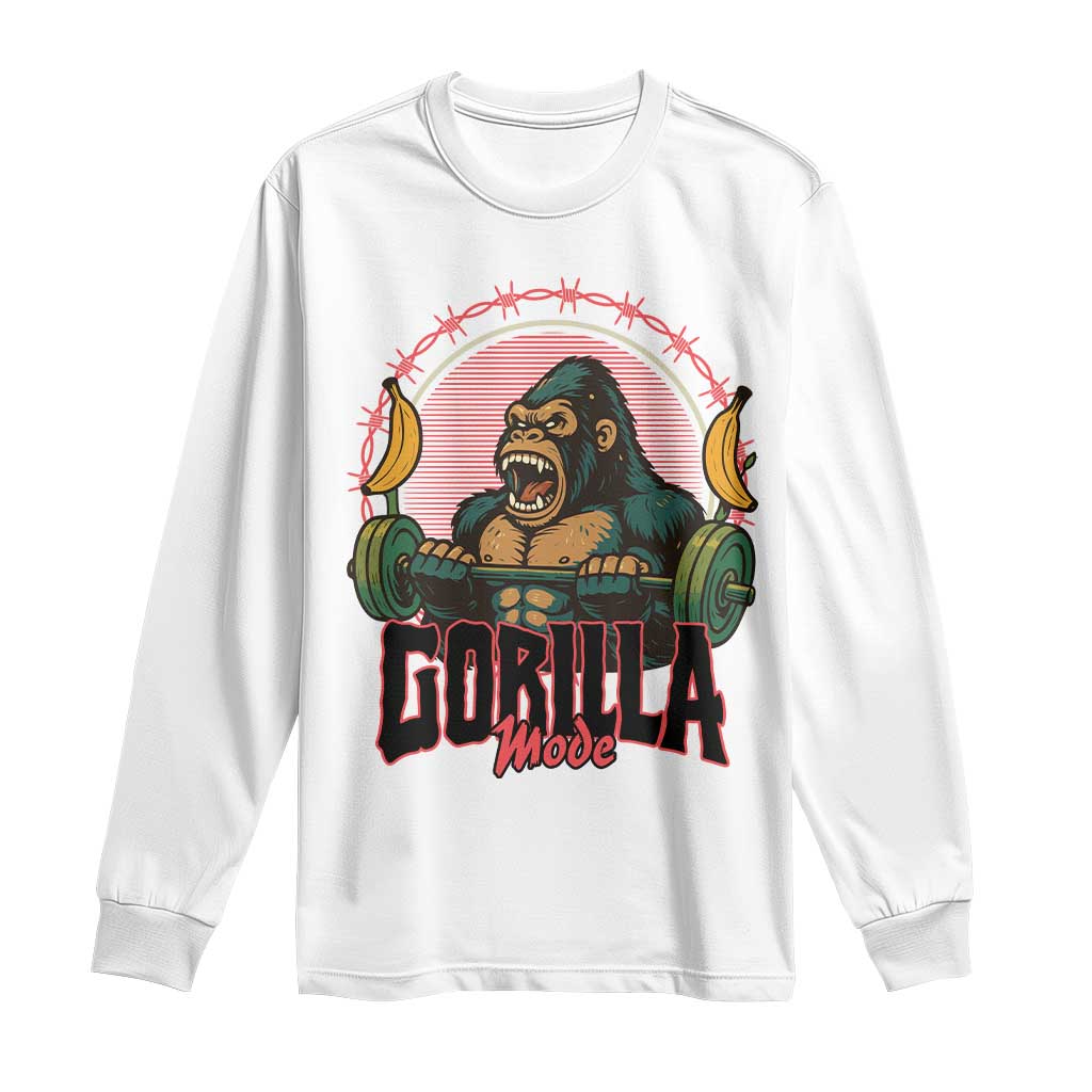 Fitness Lover Gift Long Sleeve Shirt Gorilla Mode - Wonder Print Shop