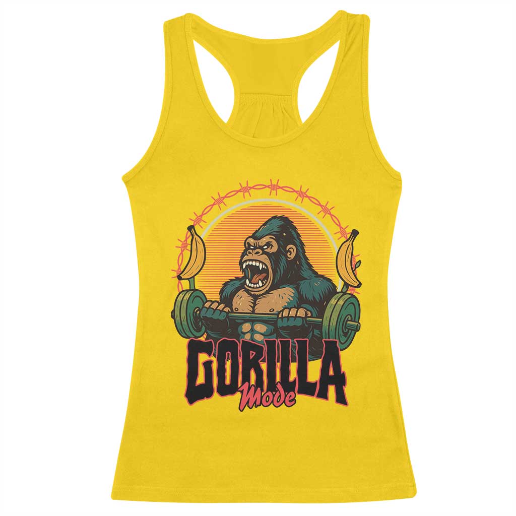 Fitness Lover Gift Racerback Tank Top Gorilla Mode - Wonder Print Shop