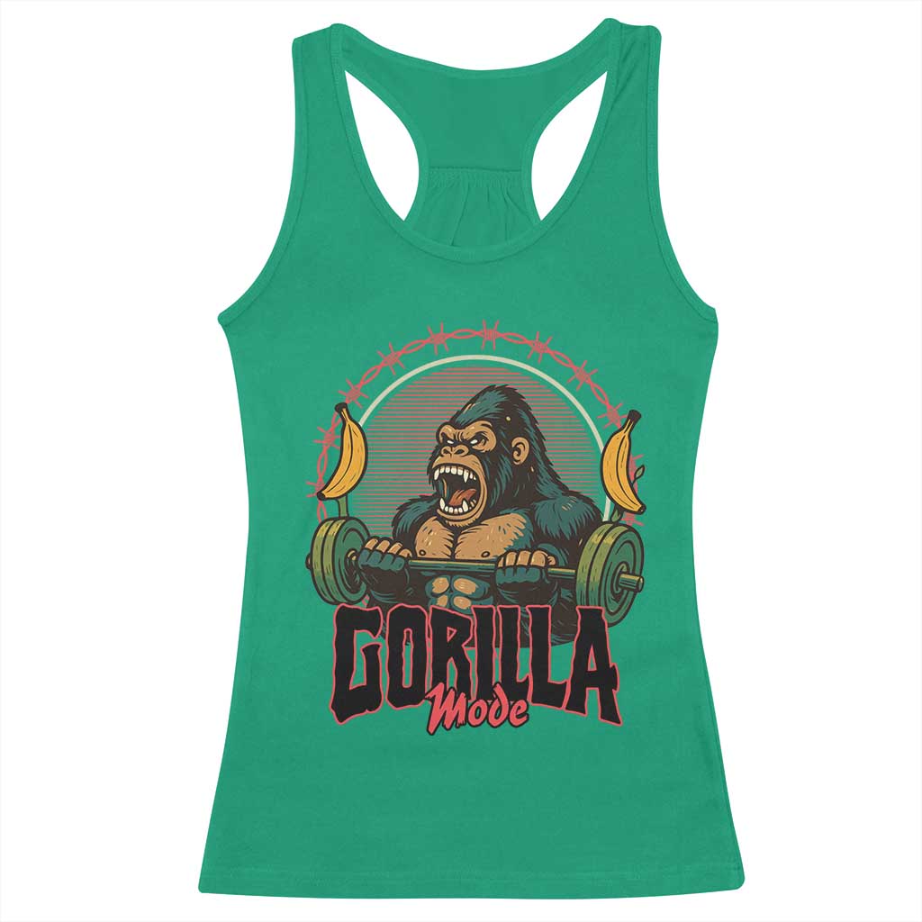 Fitness Lover Gift Racerback Tank Top Gorilla Mode - Wonder Print Shop