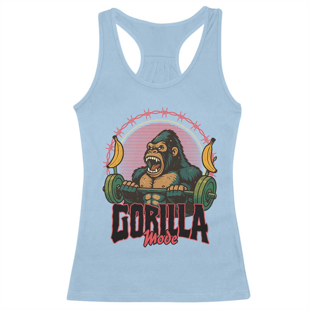 Fitness Lover Gift Racerback Tank Top Gorilla Mode - Wonder Print Shop