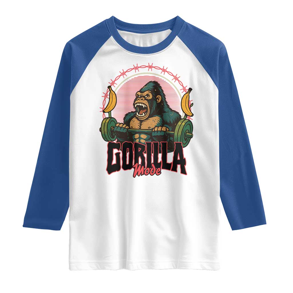 Fitness Lover Gift Raglan Shirt Gorilla Mode - Wonder Print Shop
