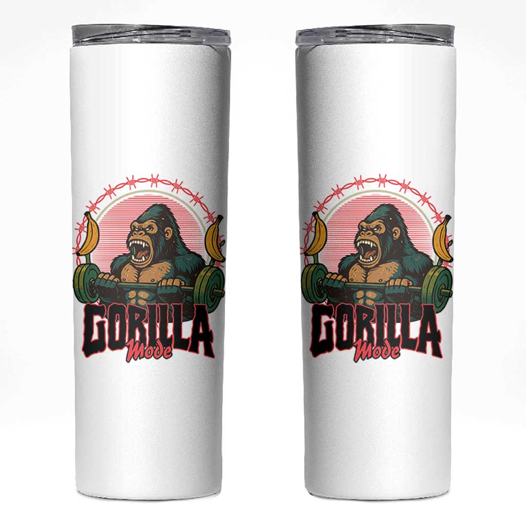 Fitness Lover Gift Skinny Tumbler Gorilla Mode