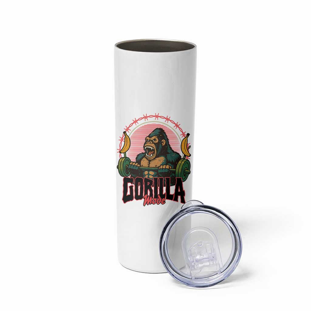 Fitness Lover Gift Skinny Tumbler Gorilla Mode