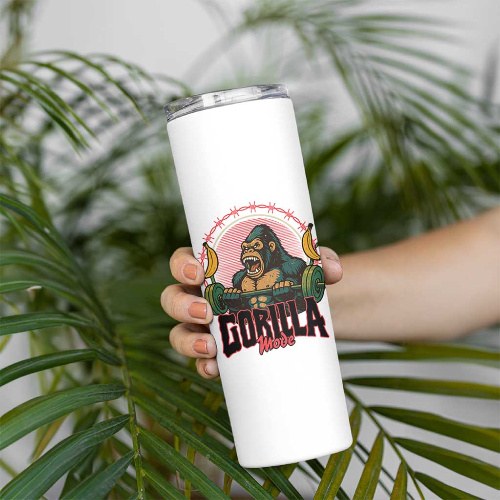Fitness Lover Gift Skinny Tumbler Gorilla Mode