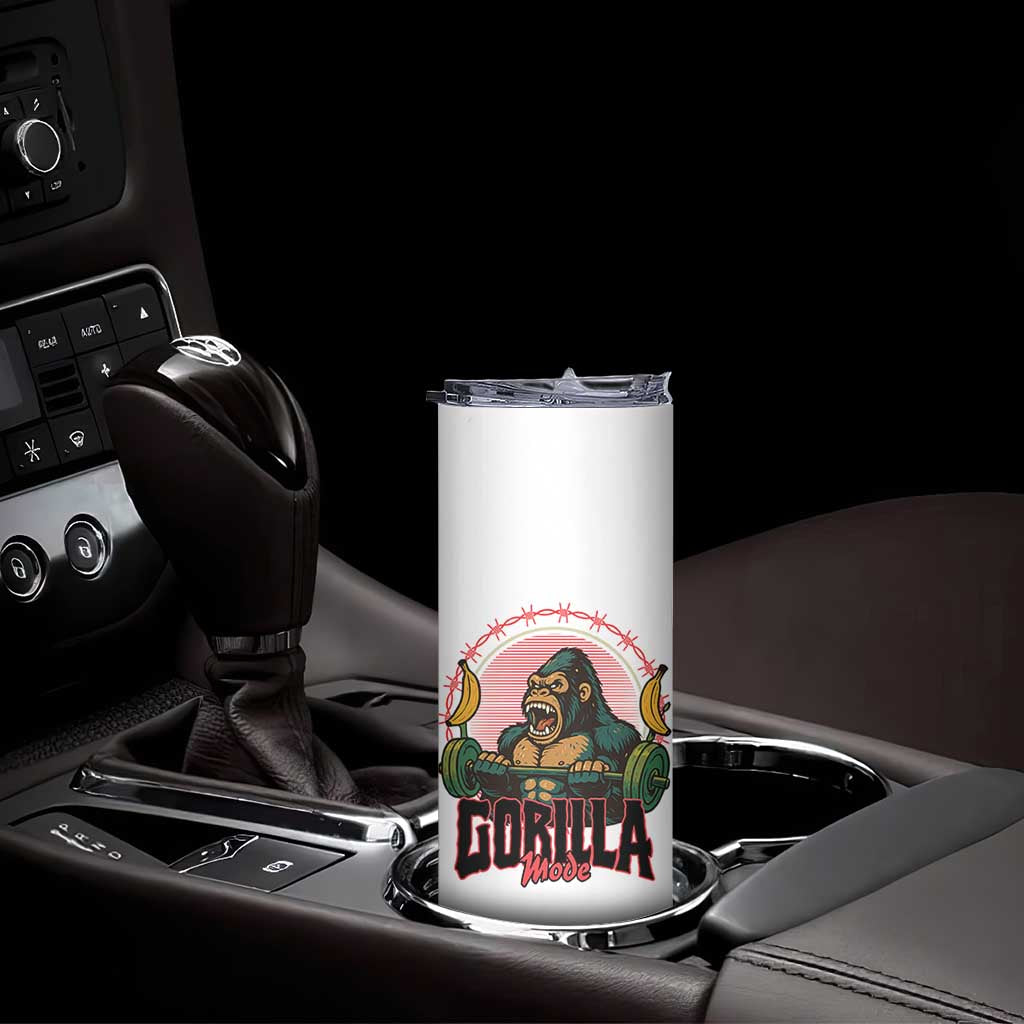 Fitness Lover Gift Skinny Tumbler Gorilla Mode