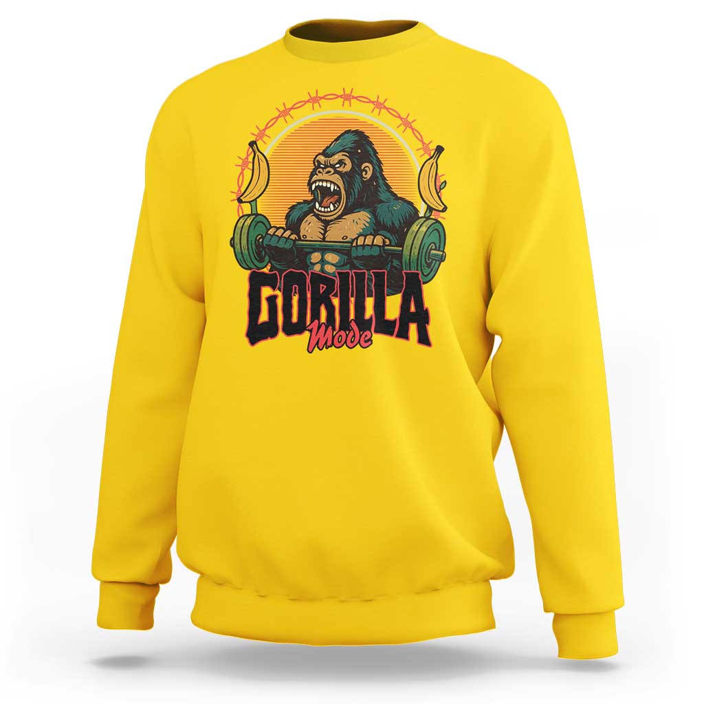 Fitness Lover Gift Sweatshirt Gorilla Mode - Wonder Print Shop