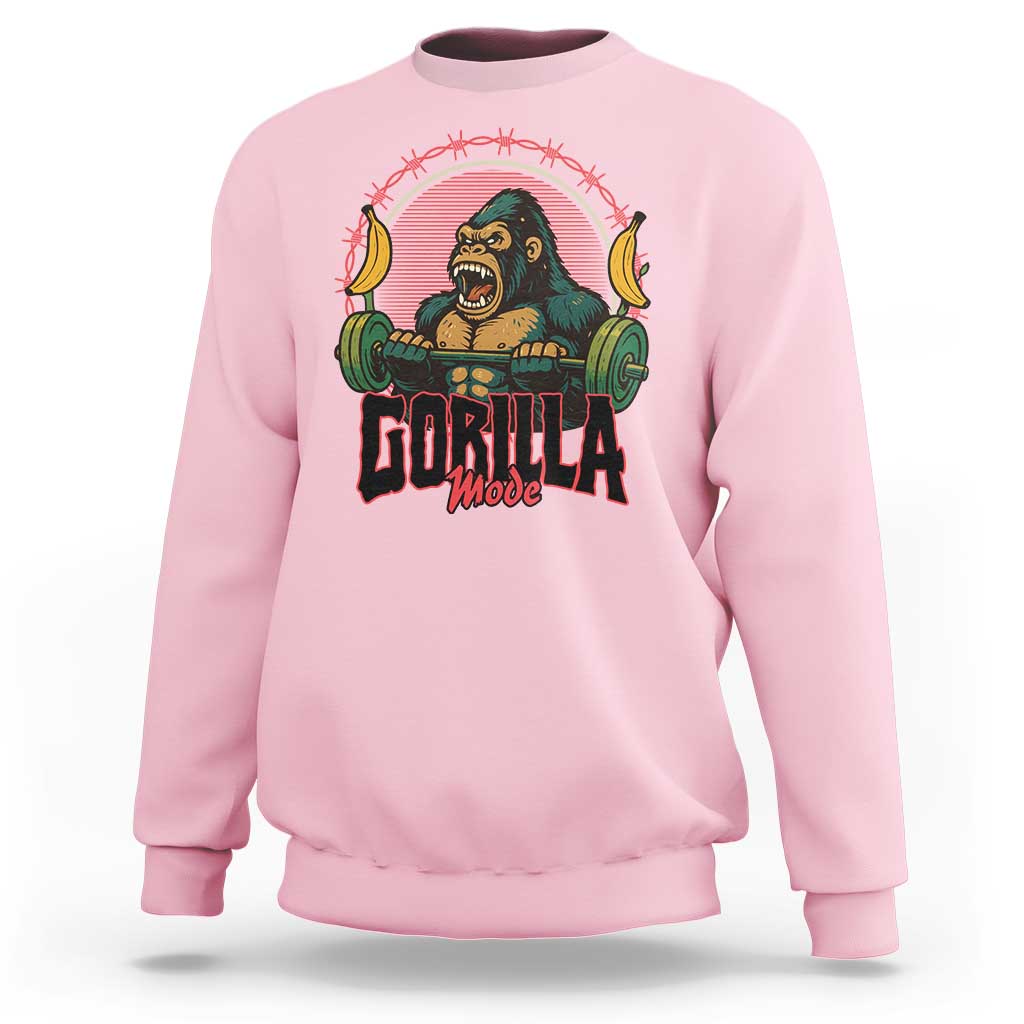 Fitness Lover Gift Sweatshirt Gorilla Mode - Wonder Print Shop