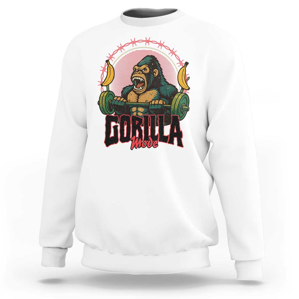 Fitness Lover Gift Sweatshirt Gorilla Mode - Wonder Print Shop
