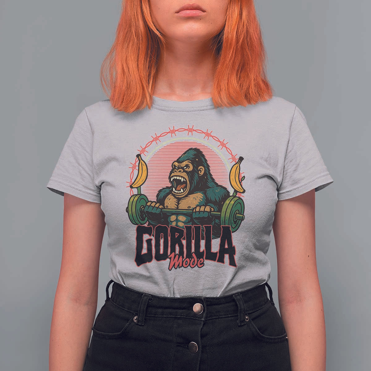 Fitness Lover Gift T Shirt For Women Gorilla Mode - Wonder Print Shop