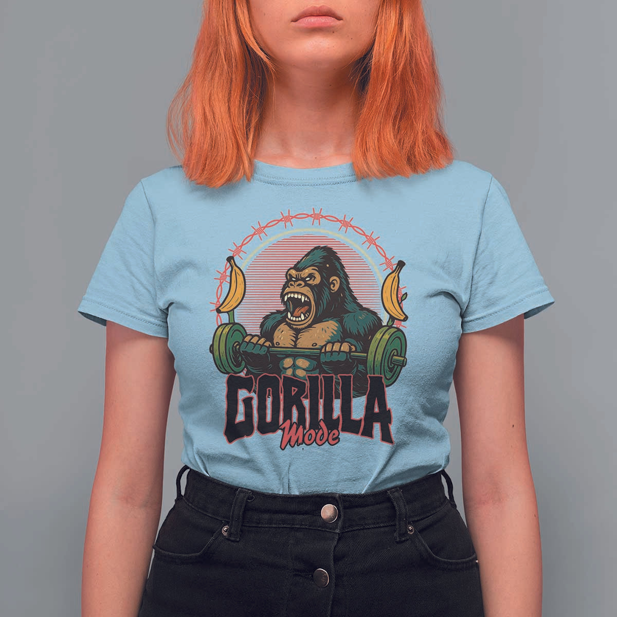 Fitness Lover Gift T Shirt For Women Gorilla Mode - Wonder Print Shop