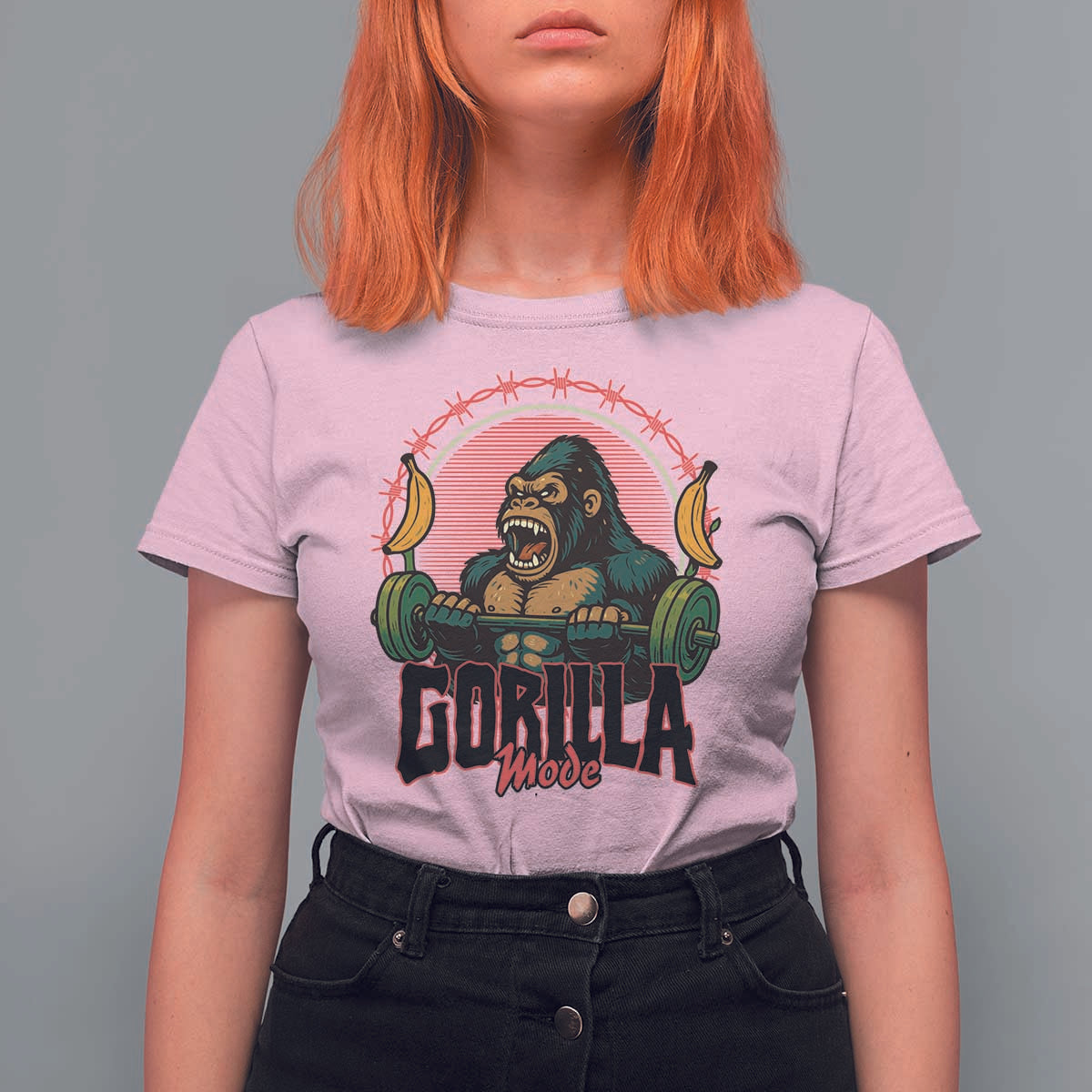 Fitness Lover Gift T Shirt For Women Gorilla Mode - Wonder Print Shop