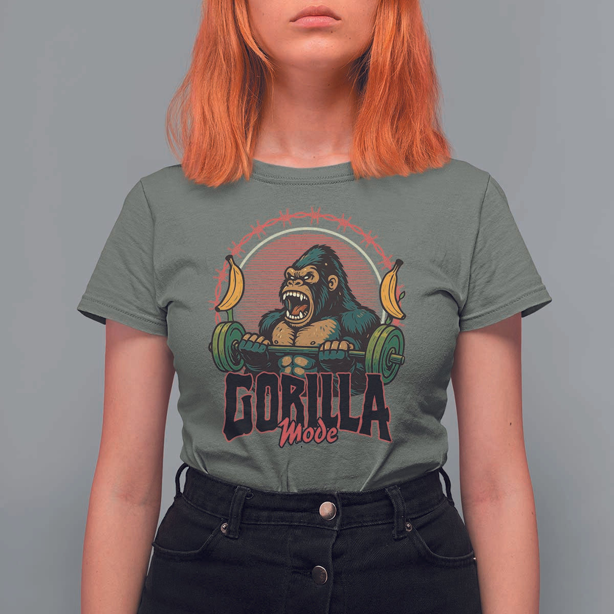 Fitness Lover Gift T Shirt For Women Gorilla Mode - Wonder Print Shop