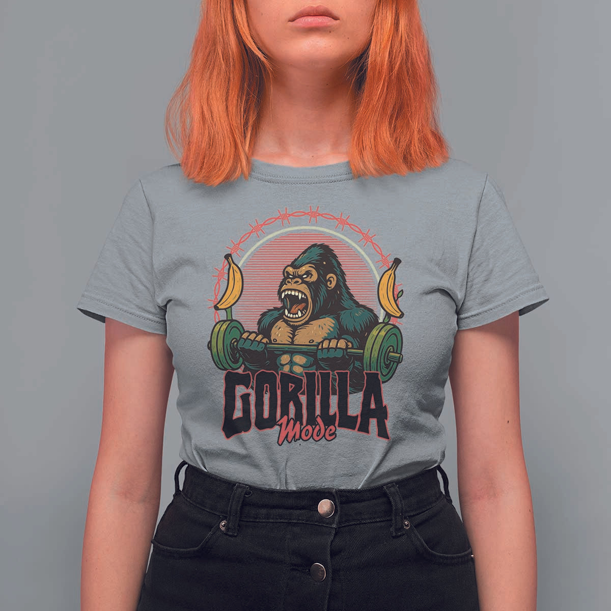 Fitness Lover Gift T Shirt For Women Gorilla Mode - Wonder Print Shop