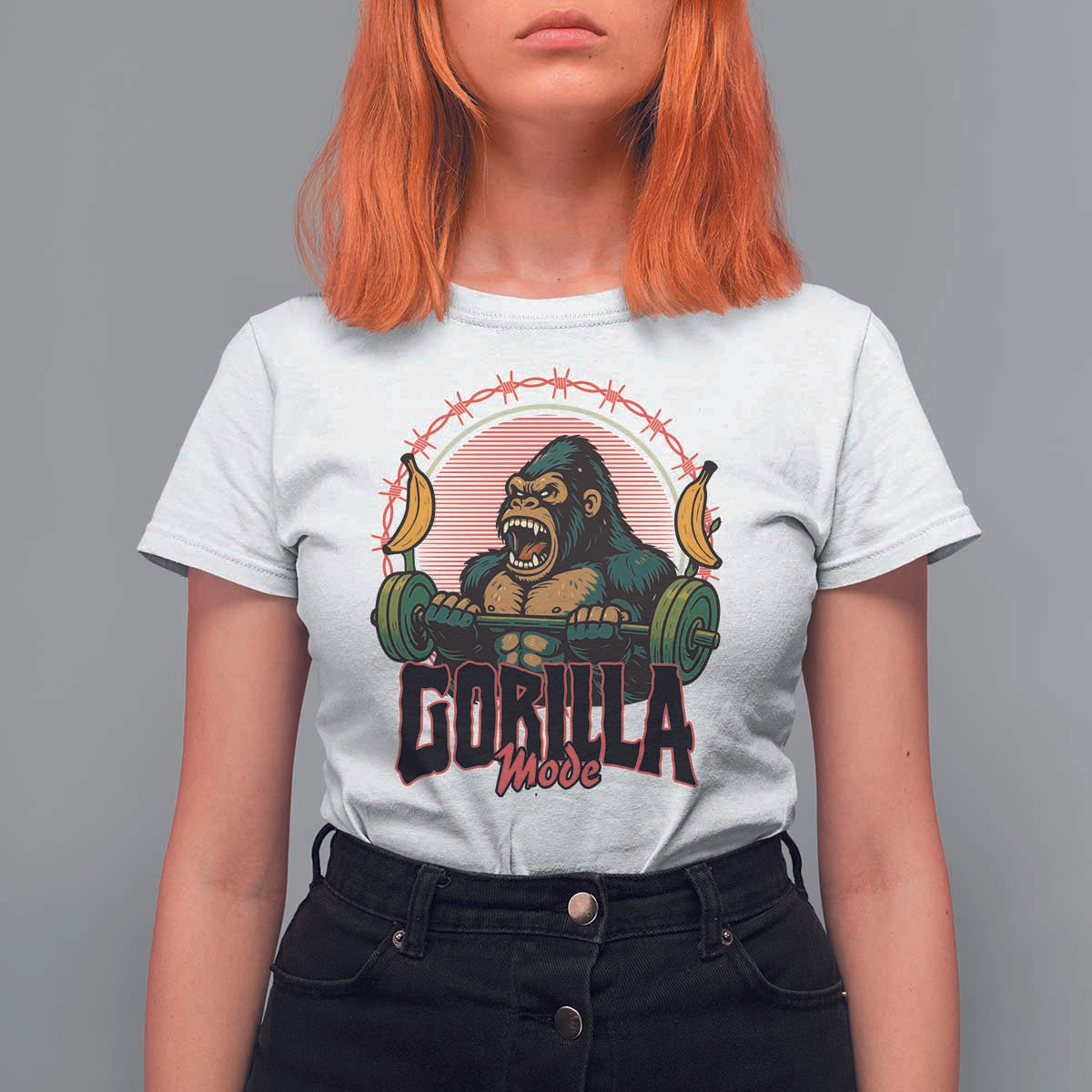 Fitness Lover Gift T Shirt For Women Gorilla Mode - Wonder Print Shop