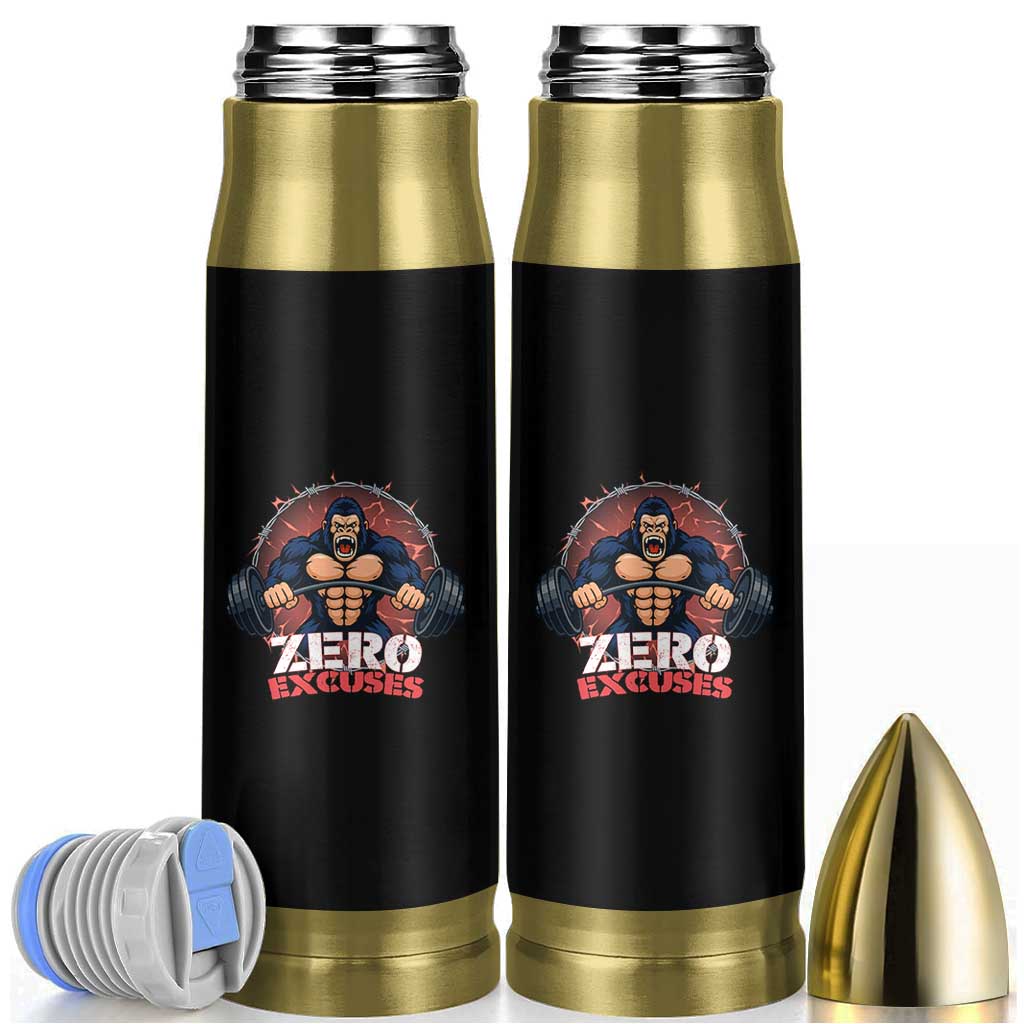 Zero Excuses Bullet Tumbler Gorilla Fitness Lover Gift