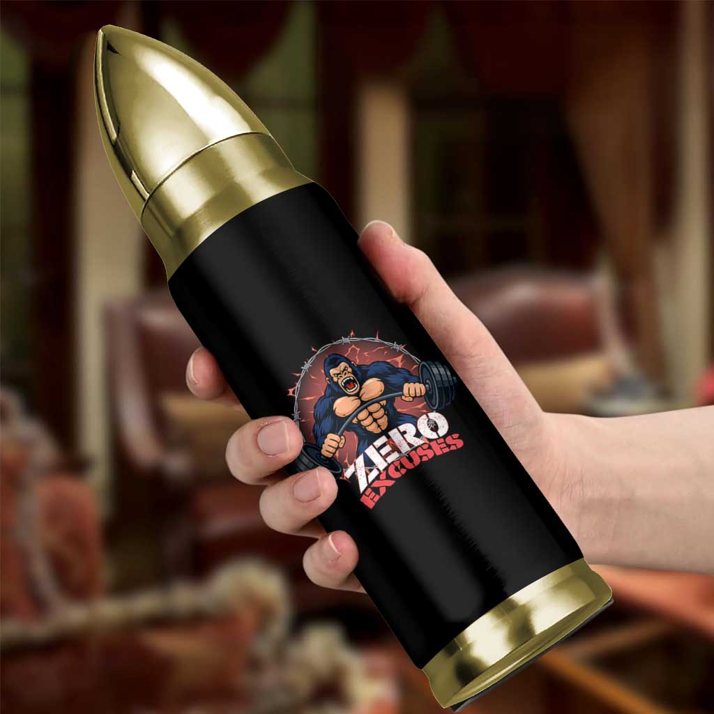 Zero Excuses Bullet Tumbler Gorilla Fitness Lover Gift