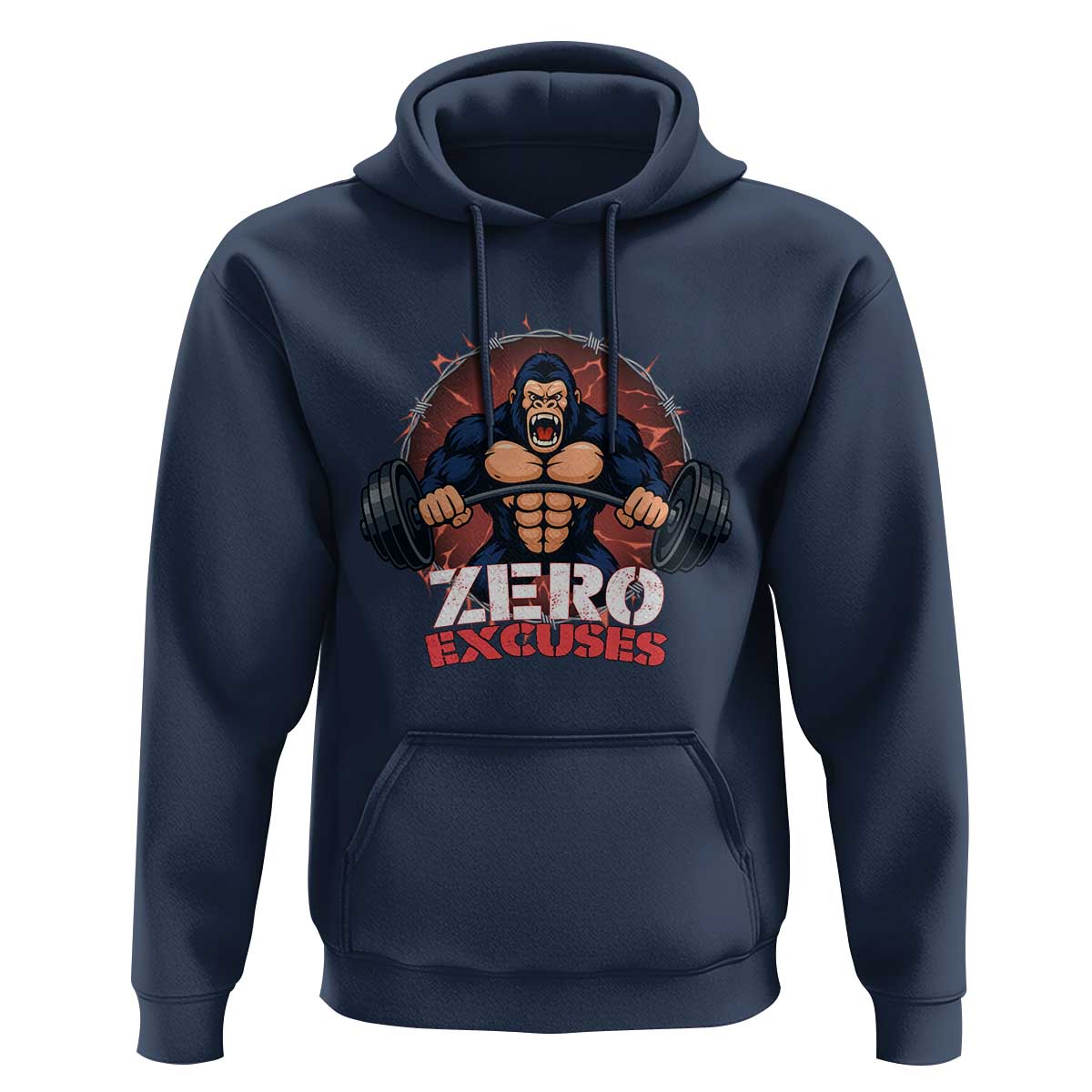 Zero Excuses Hoodie Gorilla Fitness Lover Gift - Wonder Print Shop