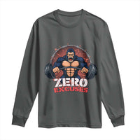 Zero Excuses Long Sleeve Shirt Gorilla Fitness Lover Gift - Wonder Print Shop