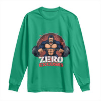 Zero Excuses Long Sleeve Shirt Gorilla Fitness Lover Gift - Wonder Print Shop
