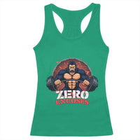 Zero Excuses Racerback Tank Top Gorilla Fitness Lover Gift - Wonder Print Shop