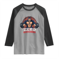 Zero Excuses Raglan Shirt Gorilla Fitness Lover Gift - Wonder Print Shop