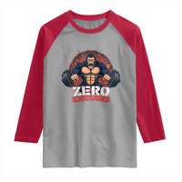 Zero Excuses Raglan Shirt Gorilla Fitness Lover Gift - Wonder Print Shop