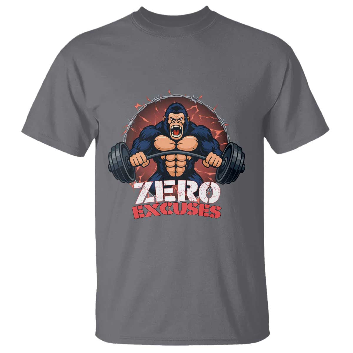 Zero Excuses T Shirt Gorilla Fitness Lover Gift - Wonder Print Shop
